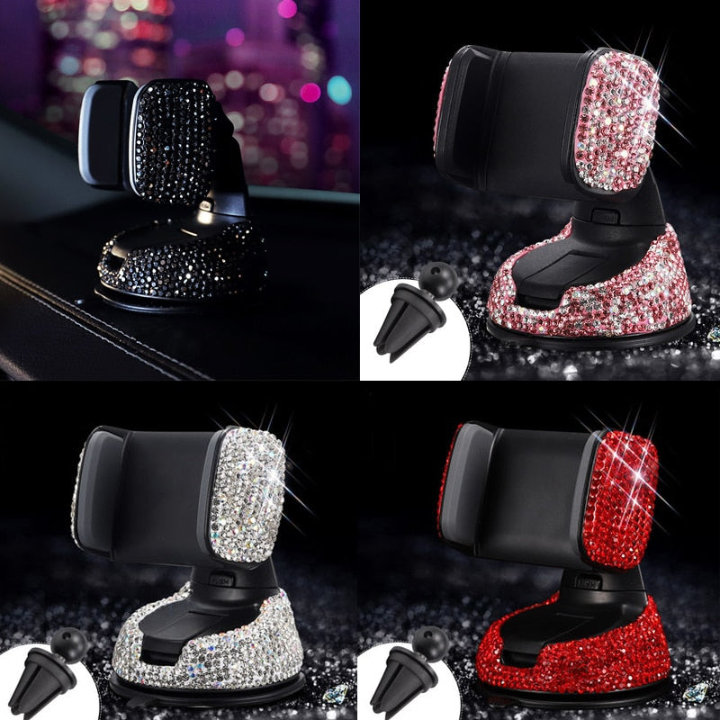 ALÉA PARIS | Support Téléphone Voiture 360° — Crystal Diamond