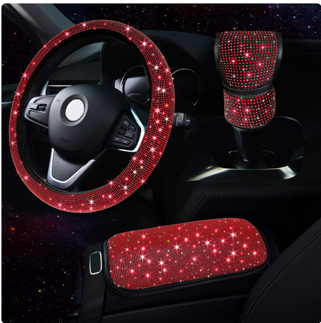 ALÉA PARIS – Set Décoration Strass 3 Pièces Voiture Édition Glamour