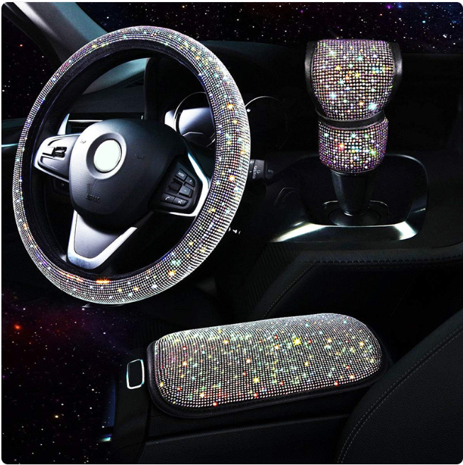 ALÉA PARIS – Set Décoration Strass 3 Pièces Voiture Édition Glamour