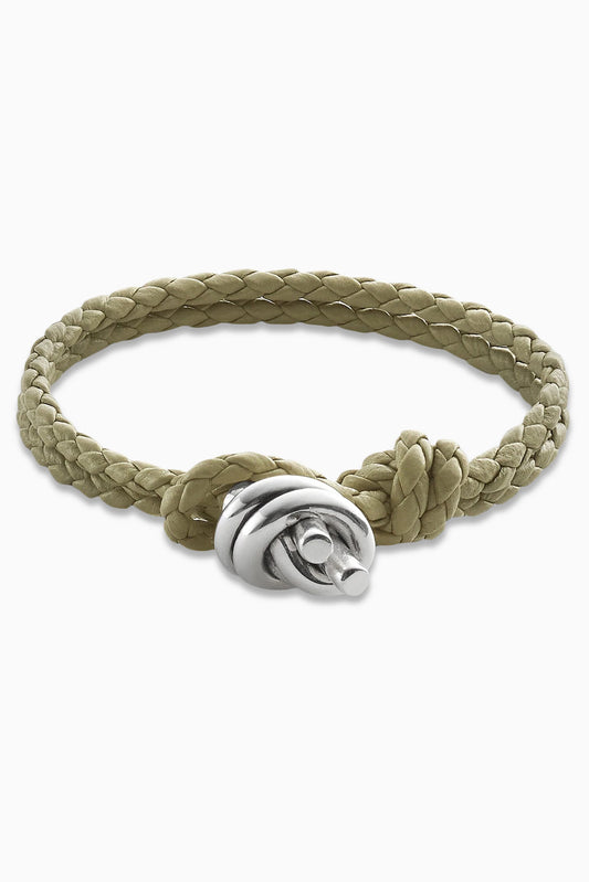 Bracelet nœud en cuir tressé Alea