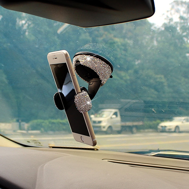 ALÉA PARIS | Support Téléphone Voiture 360° — Crystal Diamond