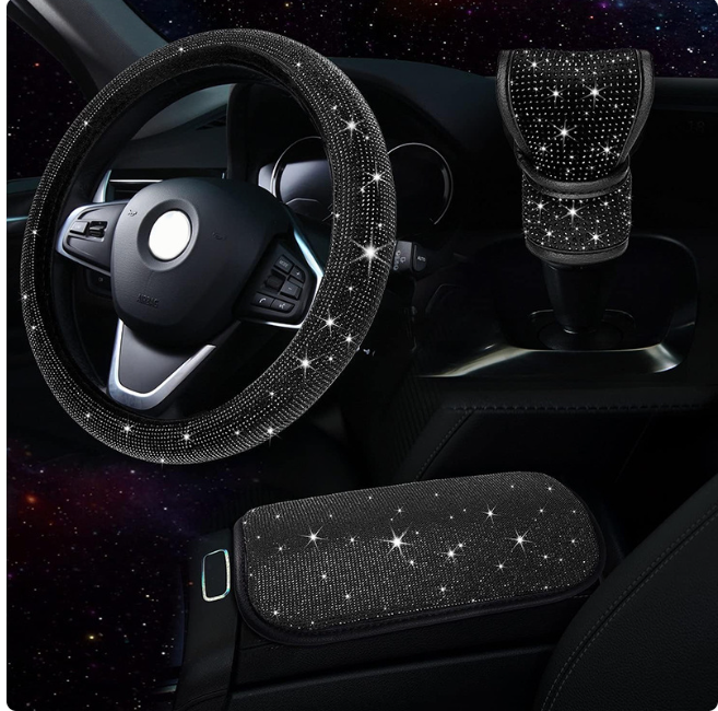 ALÉA PARIS – Set Décoration Strass 3 Pièces Voiture Édition Glamour